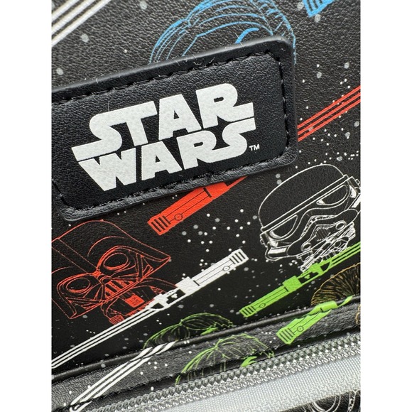 Funko Star Wars Mini‎ Backpack Neon Lightsaber Character Print Faux Leather Bag - Picture 13 of 13